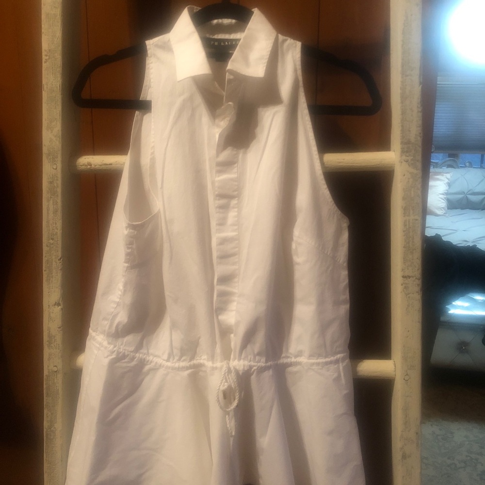 Ralph Lauren collared sleeveless top and tie